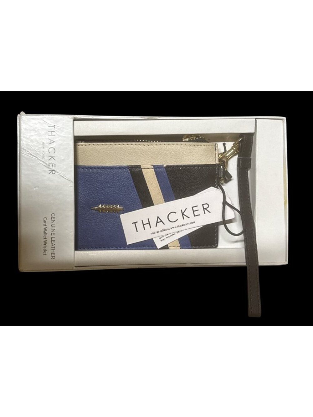 Thacker New York Card Wallet Wristlet Genuine Leather New with Tag